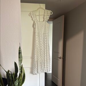 Cream Flutter Sleeve Midi Sundress for Brides